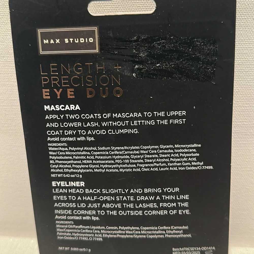 Max Stidio Ultra Lengthening and Precision Eye Duo Mascara and Eye Liner.